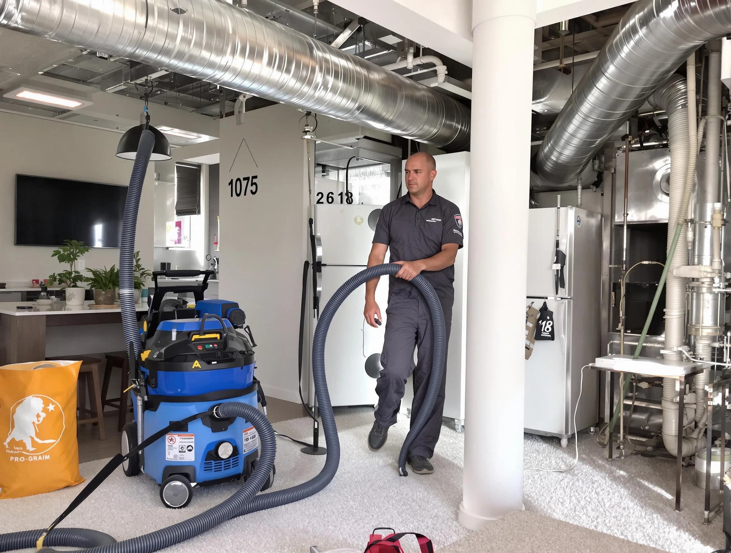 Garden Grove Air Duct Cleaning expert performing detailed indoor duct cleaning for improved air quality in Garden Grove