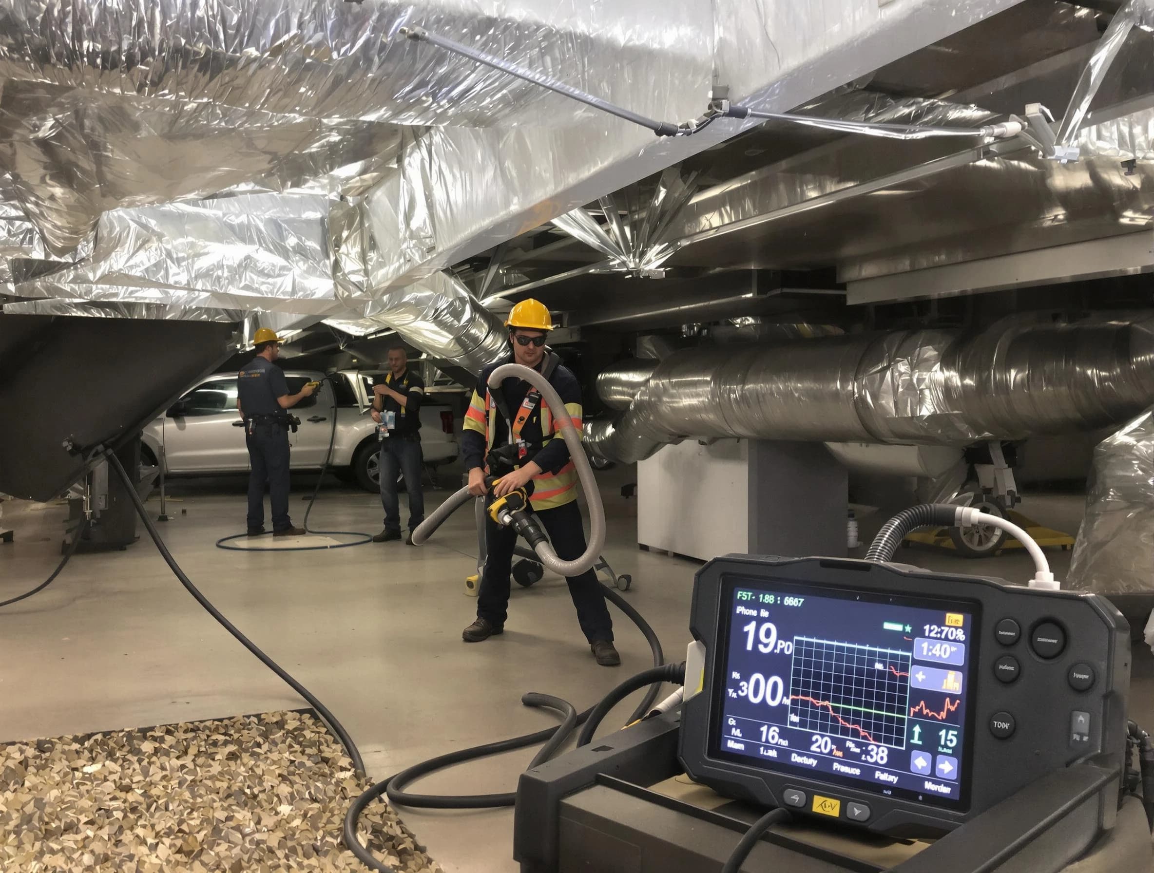 Professional negative pressure duct cleaning by Garden Grove Air Duct Cleaning in Garden Grove