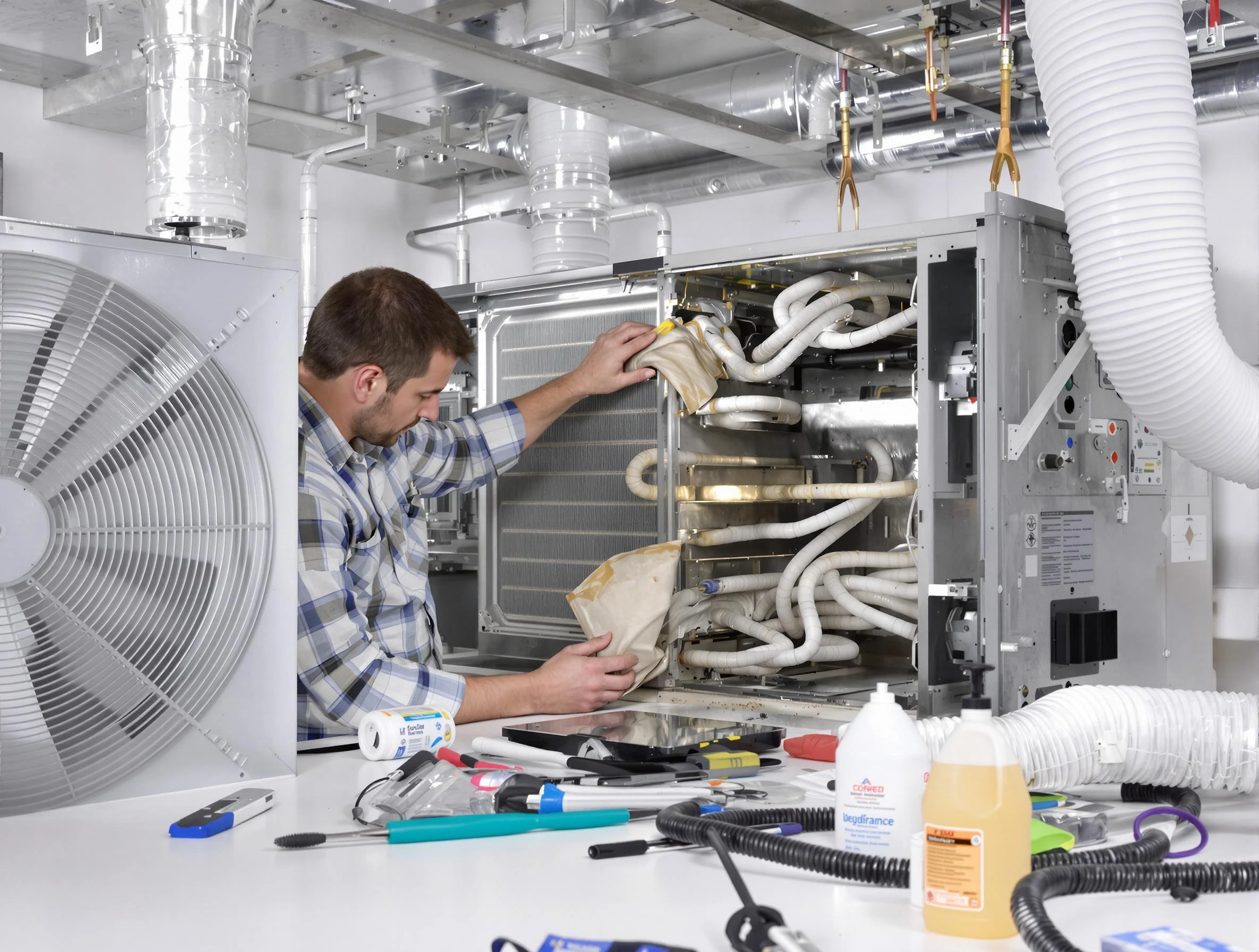 Garden Grove Air Duct Cleaning specialist performing precision AC coil cleaning in Garden Grove