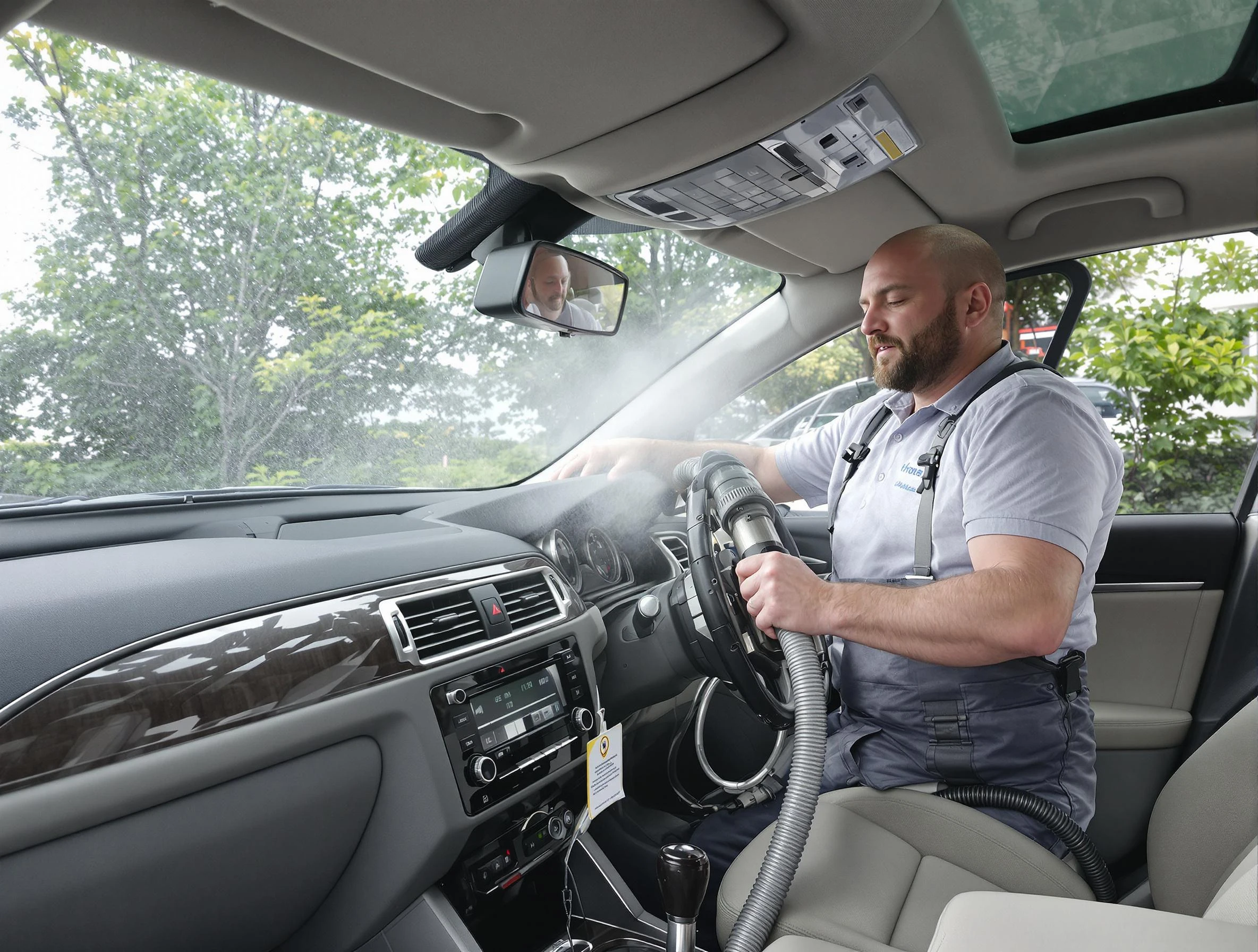 Garden Grove Air Duct Cleaning specialist performing professional car duct cleaning in Garden Grove