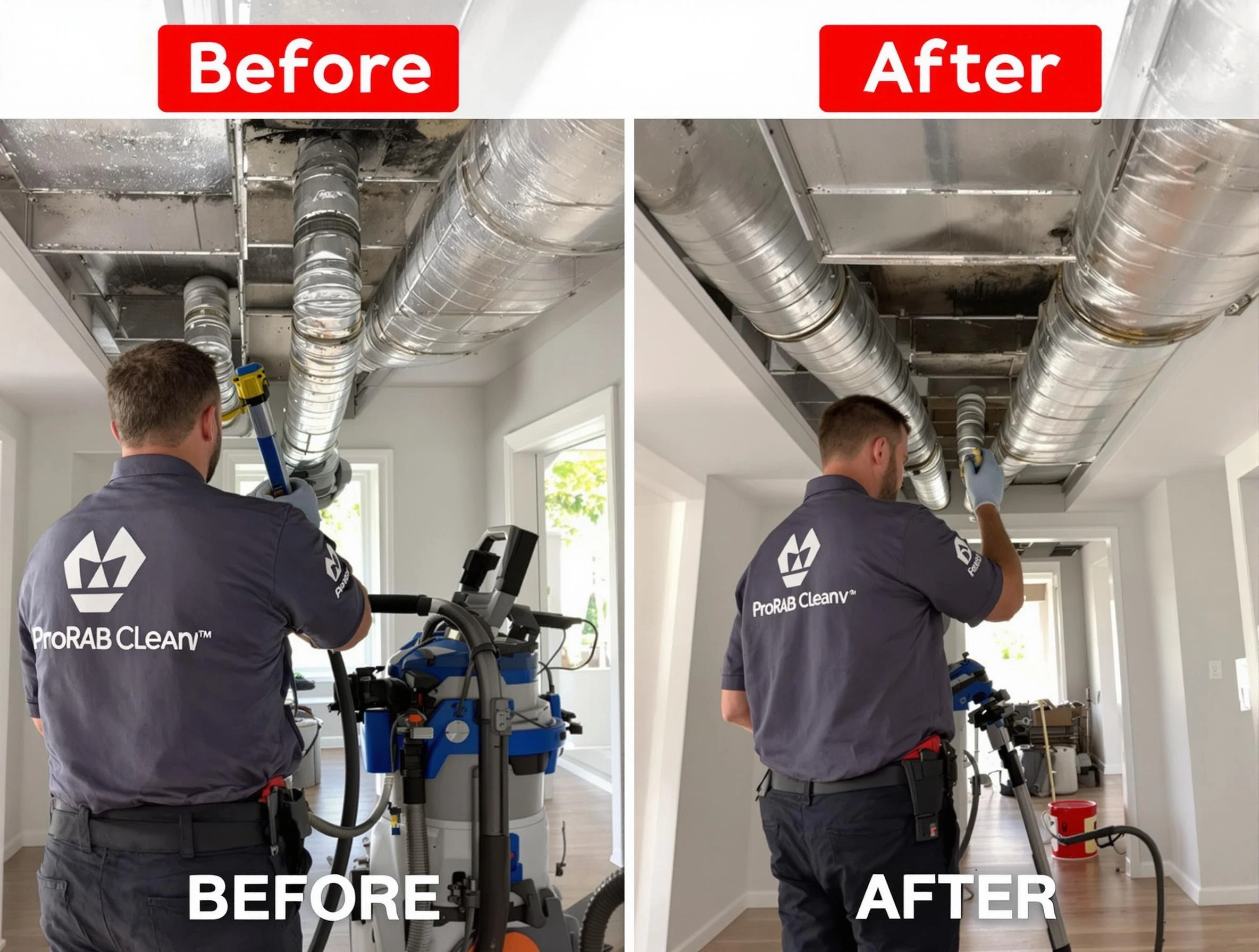 Garden Grove Air Duct Cleaning expert performing thorough residential duct cleaning in a Garden Grove home